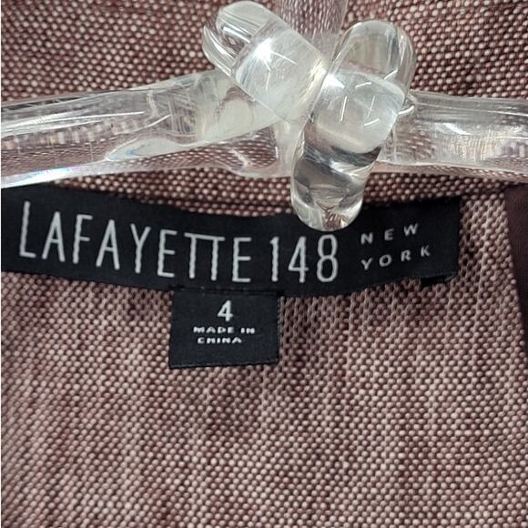 LaFayette 148 Long Sleeve Linen Single Breasted Jacket Midi Skirt‎ Set Lady Suit - Picture 5 of 16